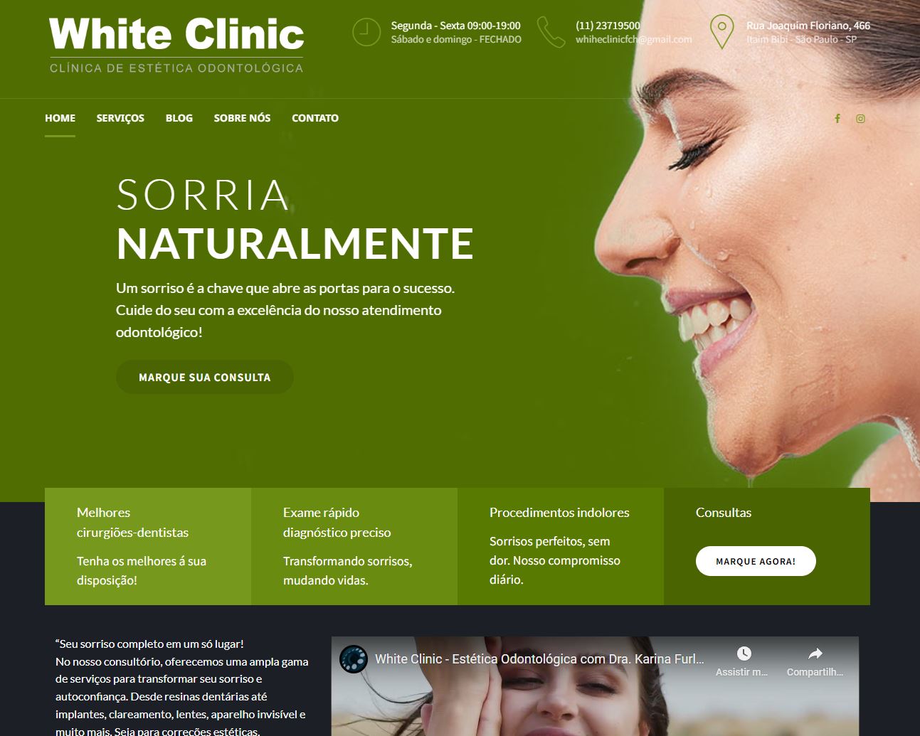 Website White Clinic - Clínica de Estética Odontológica